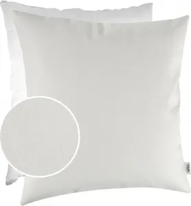 Декоративная подушка с наполнителем KUMO 50x50 см, чехол из дышащей искусственной кожи на молнии, однотонный, цвет UNI White