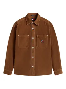 Вельветовая рубашка с нагрудными карманами Tommy Jeans, коричневый