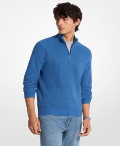Мужской свитер с текстурой мулине и молнией до четверти Michael Kors, Marine Blue