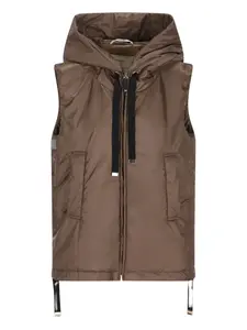 Жилет с капюшоном на молнии Max Mara, коричневый