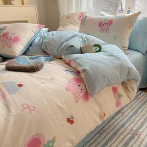 LUOLAI HOME Комплект постельного белья 4 предмета, простыня, 200x230 см, 100% хлопок, Cactus Pink