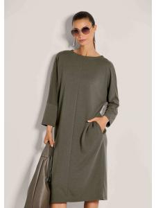 MADELEINE Элегантное платье цвета хаки с рукавами «летучая мышь»