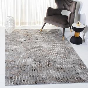 Ковер SAFAVIEH, 122 x 183 см, коллекции Invista, бежевый и серый, современный абстрактный дизайн, не линяет и прост в уходе, идеален для помещений с высокой проходимостью: прихожая, гостиная, спальня (INV603B)