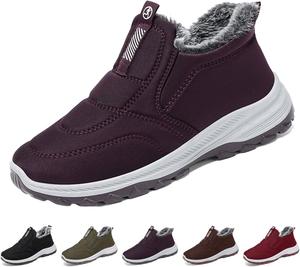 Женские зимние ботинки на снег, водонепроницаемые с меховой подкладкой, кроссовки на высокой подошве, удобные утепленные ботильоны для улицы GHTRHSB, 6.5 Purple