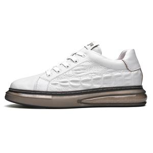 NANJIREN Антискользящие и износостойкие низкие скейтерские кроссовки для мужчин с эффектом увеличения роста - белые, цвет White