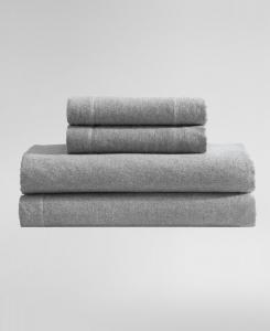 Комплект постельного белья из меланжевой хлопковой фланели, 4 предмета, размер King Calvin Klein, Silver Grey