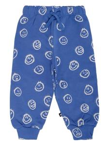 Спортивные брюки с принтом «Смайлик» от Simeon Molo, синий