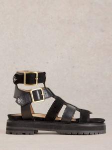 Платформенные сандалии Alexa Suede с ремешками White Stuff, Pure Black