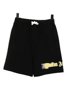 Хлопковые шорты с логотипом Palm Angels Kids, черный