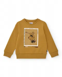 Детская горчичная толстовка с принтом скейтера Tuc tuc, желтый