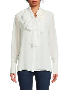 Блузка Yoli с цветочным принтом и оборками Ungaro, слоновая кость