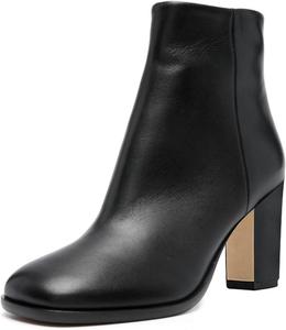 Женские ботильоны Miss Left с закрытым носком миндалевидной формы, гладкой поверхностью, молнией, массивным высоким каблуком, короткие, для офиса и повседневной носки, размер 4-16 US, Black