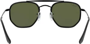 Солнцезащитные очки Ray-Ban RB3648m The Marshal II с шестиугольной оправой, Black/Polarized G-15 Green