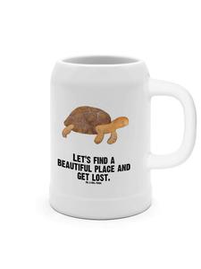 Пивная кружка черепаха M украшена надписью белого цвета Mr. & Mrs. Panda