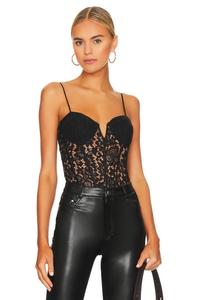 Боди CAMI NYC Anne Corded Lace, черный