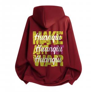 Толстовка Unisex Hooded Moderate Heavyweight HUANQIU, burgundy