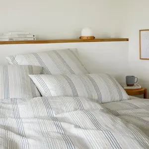 Элегантный комплект постельного белья, тканый сирсакер, цвет дуэдде, дымчато-синий, размер 200х200+2х40х80 Elegante