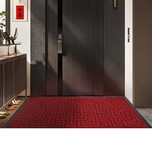 Dajiang Ковер 120х180 см для входной двери, грязеотталкивающий, без стирки, с геометрическим узором, красный, для счистки песка и пыли