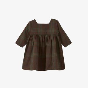 Платье из хлопка с узором «тартан» earth baby 3–24 месяца Caramel, коричневый