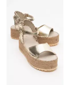 Сандалии Serez Leather Platform Espadrilles (женские) Forever & Always Shoes, золотой