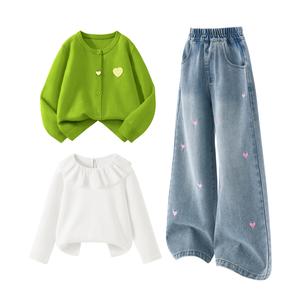 Детская повседневная спортивная одежда Disney, Solid Color Vanilla Green+Solid Color Sea Salt Blue+Solid Color Gardenia White