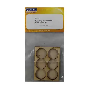 Поднос для рангов - форма 3x2, круглые основания 25 мм, Miniature Movement Trays - Rank (Litko Aerosystems)