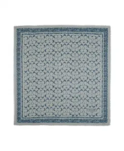 Женский квадратный шарф большого размера Signature Rose Meadow с цветочным принтом COACH, синий