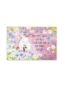 Mr. & Mrs. Panda Пазл «Грустный единорог» с надписью, выполненный в пастельно-красных тонах