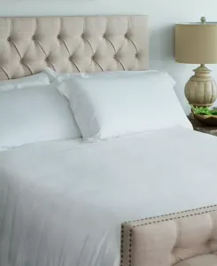 Роскошный сатиновый пододеяльник | размер «king» | однотонный белый | материал из вискозы | мягкий, комфортный и отводит влагу Cariloha, white