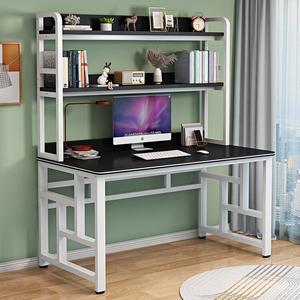 Компьютерный стол Xinmeikai с полками, белая рама + карбон, 120x60x170 см