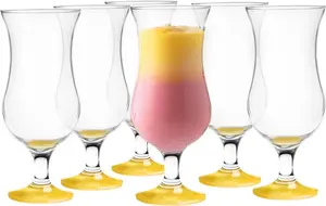 Набор стаканов Glasmark Krosno для коктейлей, стаканы для лонг-дринков, коктейлей с джином и пивом, стаканы для лонг-дринков, стакан для питья, стакан для смузи, десертный желтый, 6 x 420 мл Glasmark KROSNO 1992