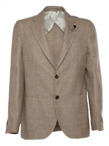 Пиджак с накладными карманами Lardini, коричневый