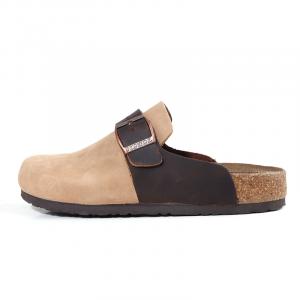 Антибактериальные противоскользящие тапочки с запахозащитой и открытым мысом Unisex East Garden Works, Абрикос/Черно-коричневый