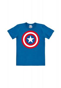 Футболка Easyfit Капитан Америка — логотип в виде щита LOGOSHIRT, цвет Azure Blue