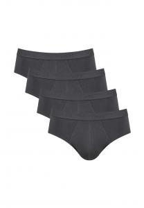 Трусы 4 шт. в упаковке - нижнее белье миди 24/7 хлопок логотип однотонные Sloggi, черный