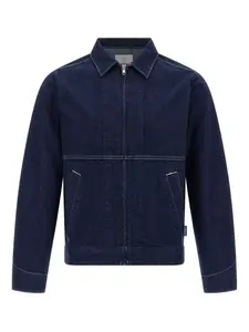 Джинсовая куртка на молнии из японской слэб-ткани Gramicci, синий