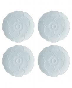 Набор из 4 декоративных тарелок с цветочным рисунком «Луг бабочек» Lenox, синий