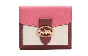 COACH Кожаный клатч-кошелек Georgie God Of Wine для женщин, розовый и красный белый