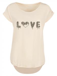 Удлиненная футболка ко Дню святого Валентина, розовая в цвете Белый песок F4NT4STIC