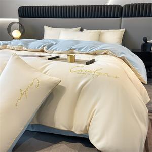 Yalu Комплект постельного белья из 7 предметов для кровати 1.5 м (пододеяльник 3500 г), цвета Musi - Milkshake White + Lily of The Valley