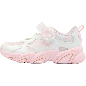 Износостойкие дышащие низкие детские кроссовки для повседневной носки. Для детей от 3 до 7 лет. QIAODAN, белый/розовый