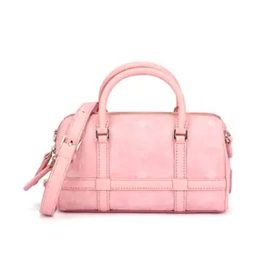 Сумка через плечо Aren Visetos с отделкой из кожи Nappa, кросс-боди, мини-женская Pink MCM, Set (Bag+Dust Bag)