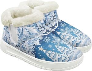 Зимние женские сапоги с утеплителем, с внутренней подкладкой из фланели, удобные легкие повседневные уличные ботинки для прогулок Hechitok, Christmas Tree