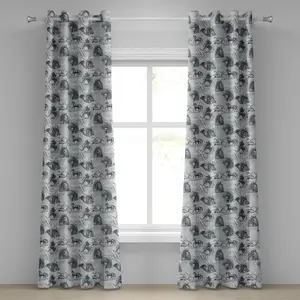 Серая штора на люверсах ABAKUHAUS, необычный стиль: ностальгические лошади на винтажном красноватом фоне, декоративные двухпанельные шторы, 280 см x 245 см, серо-белый цвет Abakuhaus