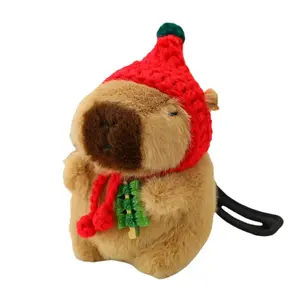 Вязаная капибара разноцветная веревочная кукла плюшевый брелок 13см высота Handsome