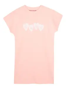 Платье с графичным принтом Hugo Kids, розовый