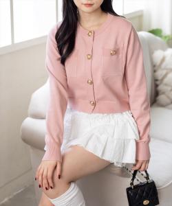 Вязаный кардиган с золотыми пуговицами (можно носить как комплект).