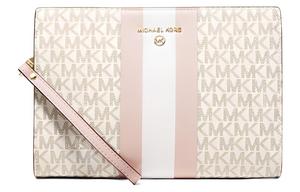 MICHAEL KORS Женская розовая клатч среднего размера на запястье из лакированного полотна