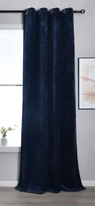 Плотная штора (В x Ш) 245 x 135 см, синяя "Нюрнберг", люверсы, подхваты, шенилл, бархатистая, эластичная, драпировка, 202420 Astek