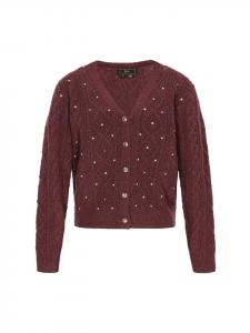 Женский кардиган бордового цвета faina